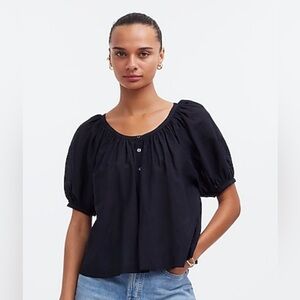 Madewell Puff Sleeve A-Line Top